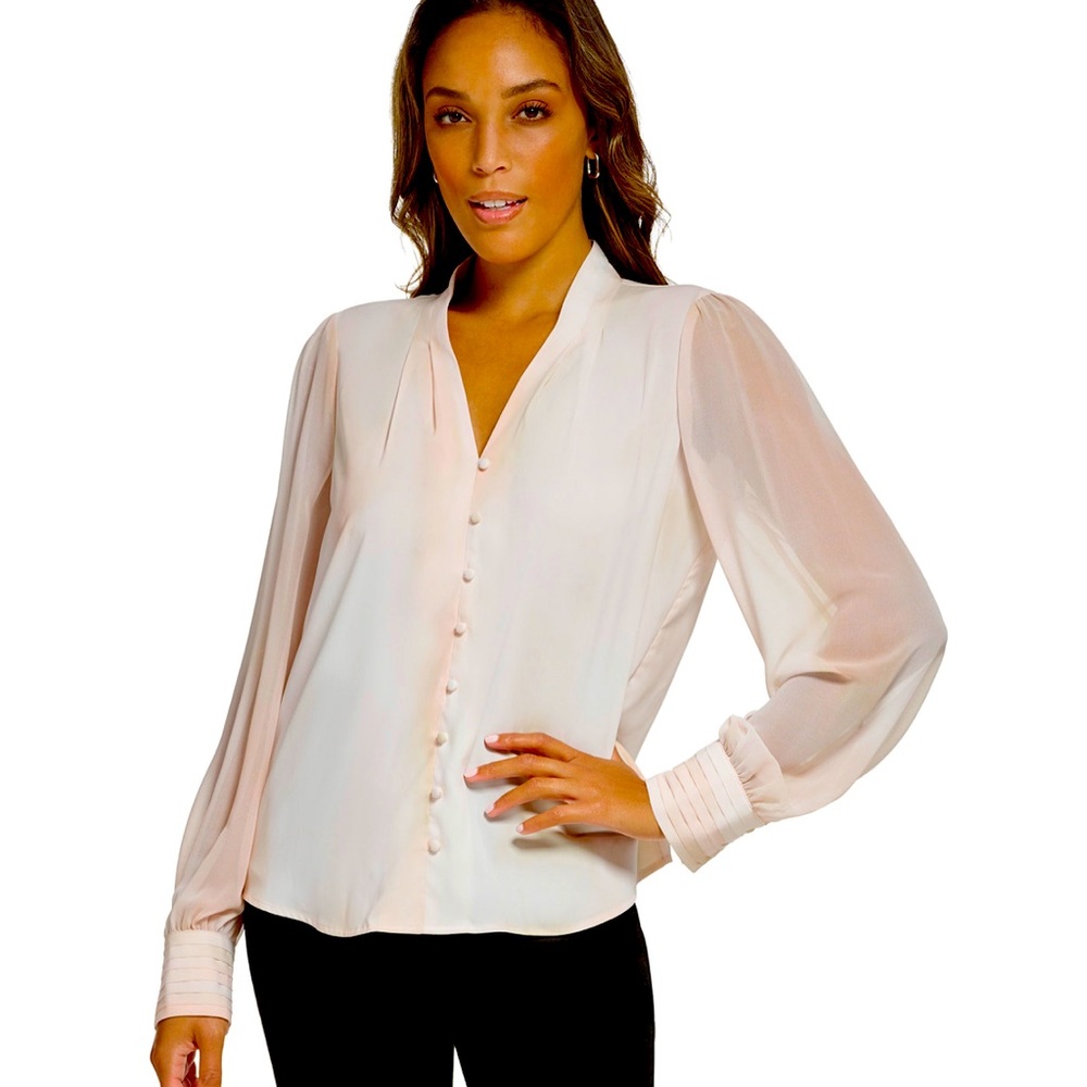 Calvin Klein Women's Printed Long-Sleeve Blouse